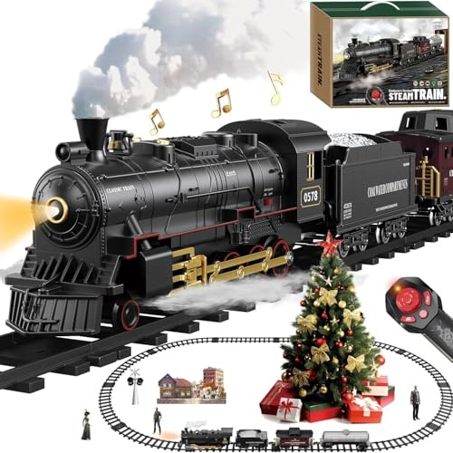 Tren Juguete para Adulto, Juego de Tren eléctrico para Colgar en el árbol de Navidad, Conjunto Navideño de Vías, Trens de Navidad Eléctrico