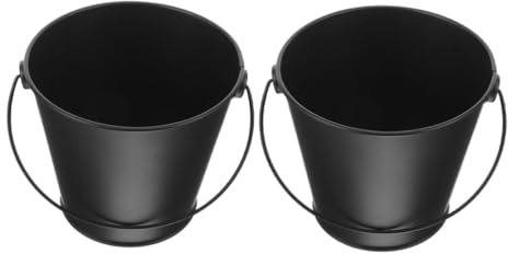 COLLBATH 2 Piezas Cubos de Goteo para Barbacoa de Metal Resistentes al Calor Recogegrasas para Parrilla al Aire de Negras Fáciles de Limpiar y Almacenar