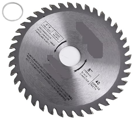 ZSjing 5-Zoll-125-mm-Mini-Kreissägeblatt for Holz, Kunststoff und Metall, rotierende Hartmetall-Schneidwerkzeuge, 40 Zähne, max. 12.000 U/min