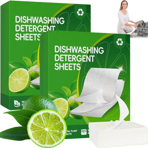 Feuilles de Détergent pour Lave Vaisselle Sans Produits Chimiques,200pcs Tablettes Lave Vaisselle Feuilles pour Lave Vaisselle,Nettoyant Puissant pour Lave Vaisselle,Tablettes Lave Vaisselle
