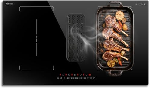 Placa Induccion 4 Fuegos con Extractora de 135W, Empotrable de 90cm