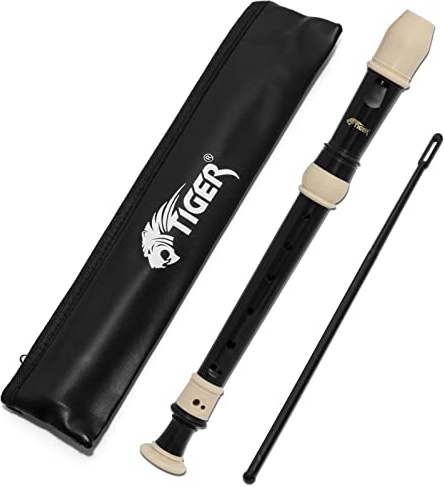 Tiger REC4-BK - Flauta soprano de 3 partes, color negro