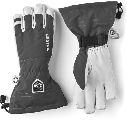 Hestra Heli Ski 5-Finger Handschuhe Skihandschuhe Fingerhandschuhe Damen/Herren - mit Futter, Klettverschluss, Klettverschluss Herbst-Winter Winter