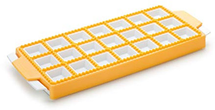 Tescoma Delicia 630879 Stampo per Raviolini Quadrati, Plastica, 21 Pezzi, 1 Pezzo, Giallo