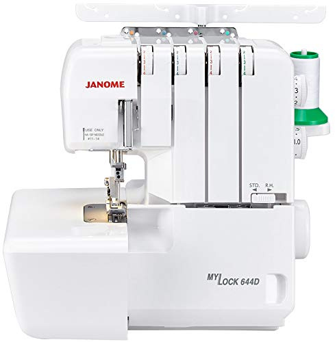 Janome 4 Faden Overlock 644 D - für Einsteiger entwickelt | professionelle Säume und variable Stichbreite | Regler zum schnellen Umschalten von Overlock auf Rollsaum | automatische Fadenspannung