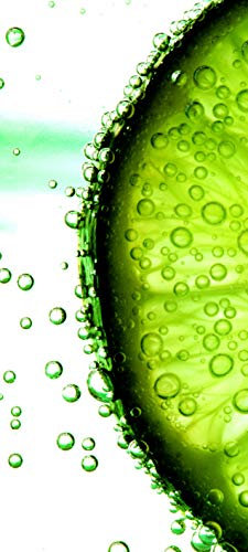 Bilderdepot24 Türtapete Limonenscheibe 90 x 200 cm - einteilig Türaufkleber Türfolie Türposter - Limette Obst Frucht Küche