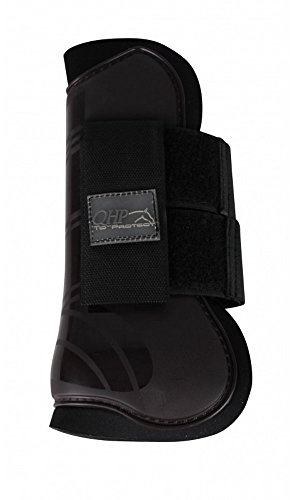 QHP Hartschalen-Gamaschen vorne innen Neopren Klettverschluss (Pony, Braun)