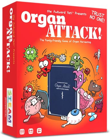 The Awkward Yeti Organ Attack | Funny Family Card Game for Kids Ages 8+ & Parents, Teens & Adults | Anatomy & Organ-Themed Party Game for Family Game Night | Super Fun