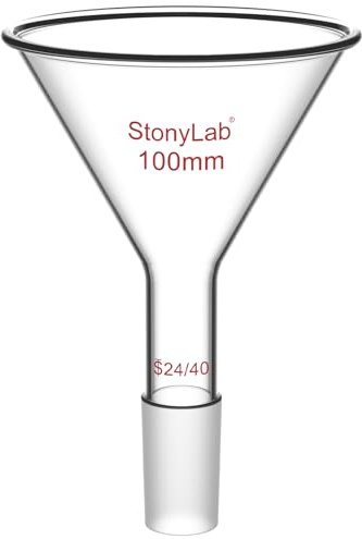stonylab Glaskurzer Stiel Pulvertrichter, mit 100 mm oberem Außendurchmesser und 24/40 Innenschliff-Filtertrichter, für den Laborgebrauch