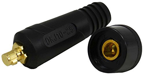 RIVERWELD Cavo di saldatura TIG set di prese di collegamento al pannello DKJ10-25 e DKZ10-25 montaggio rapido in stile Euro 2 pezzi