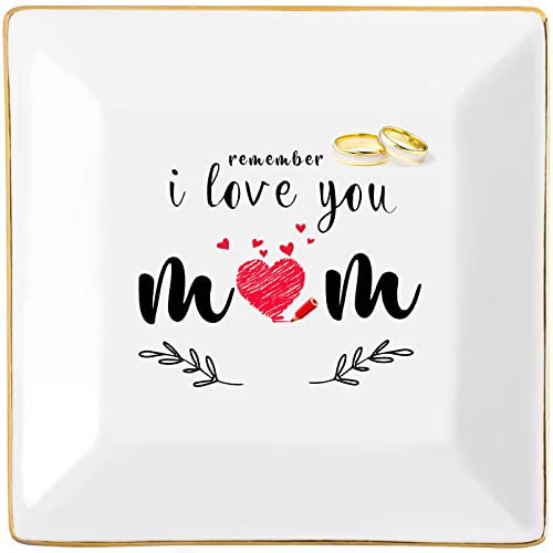 Geschenke für Mutter von der Tochter, Geburtstagsgeschenk für Frauen, Muttertagsgeschenke, lustige Geschenke, Mütter, Oma, Schwäger, beste Schmuckschale, Ringhalter, Remember I Love You Mom