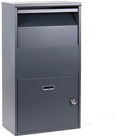 XPOtool Cassetta postale per pacchi grigia 41x22x75 cm Portapacchi Cassetta della posta