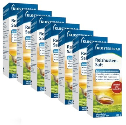 Klosterfrau Reizhusten-Saft | 6 x 128 g | Bei trockenem Reizhusten | alkohol- und zuckerfrei | beruhigt gezielt und effektiv