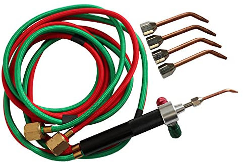 Welding Torch with 5 Tips for Oxygen Cylinders and Hoses, Mini Gas Little Torch Portable Jewelry Repairing Torch Kit, Mini Oxygen Acetylene Welding Torch for Jewelry Repairing and Microbonding Work