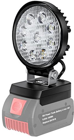 Bonadget Projecteur de chantier LED, lampe pour système Bosch 18 V, projecteur de travail LED portable avec 2 modes de luminosité, mini projecteur pour l'entretien et le camping