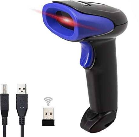 LENVII Lettore Codici a Barre 2D/1D Wireless | Scanner 2 in 1 con Doppia Connessione 2.4GHz/USB | Supporto QR, PDF417, Data Matrix Barcode Scanner | Compatibile con PC, Laptop, Mac e Sistemi POS