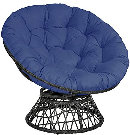 Morbuy Papasansessel Kissen Sitzauflage, Rundes Dicke Stuhlkissen Bequem & Weich Sitzkissen Hängesessel für Indoor Outdoor Garten Stuhlauflage (90x90CM,Marineblau)