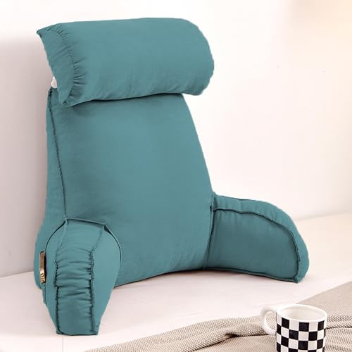 XIEMINLE Großes Lesekissen für Sofa, Stuhl, Bett, Umarmungskissen, Lendenwirbelstützkissen, Rückenkissen, Taillenkissen zum Lesen, 75 x 40 x 55 cm, Grün2