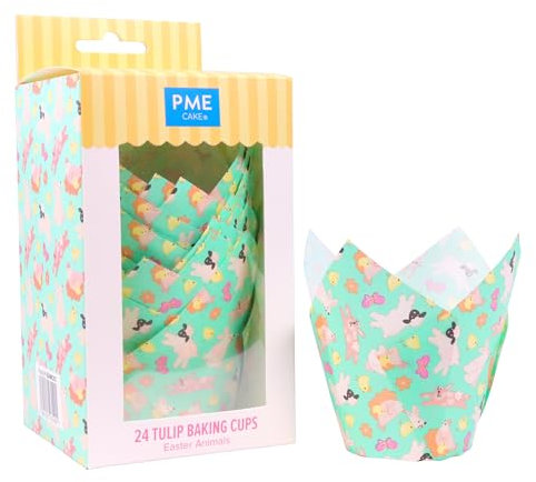 PME Pirottini a Tulipano per Muffin Pasquali - Animali Pasquali, Set di 24