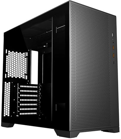 iONZ KZ-220 STORM MESH PC Gaming | Office Case Mid Tower ATX - High Airflow Perforated Mesh - Front I/O Type-C Dark Tinted Side(Black)