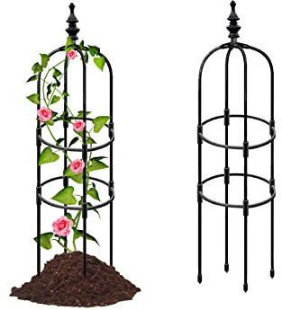 Treillis de Jardin pour Plantes Grimpantes, Treillis D'obélisque de Jardin Robuste, Treillis Métallique pour Plantes Grimpantes, Treillis Antirouille pour Plantes en Pot, Support d'escalade(120CM)