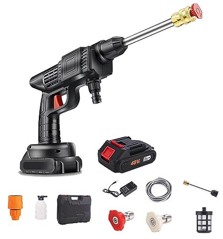 Cordless Pressure Washer Kit,Portable Power Washer with Rechargeable Battery 2-in-1 Nozzle,Handheld High-Pressure 21V Car Wash Gun for Car/Fence/Floor/Patio Cleaning