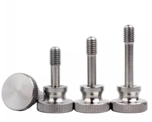 Foyoram M4x10mm Unverlierbare Schrauben mit Rändelkopf Höhe Form Rändel Unverlierbare Schraube der Platte Unverlierbare Rändelschraube Edelstahl 4 stück (M4 x 10 mm)