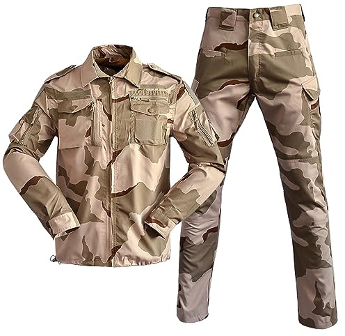 Tarnanzug Herren Paintball Combat Shirt Taktische Hose Langärmlige mit 1/4 Reißverschluss Militär Anzug Outdoor Camouflage Jagdbekleidung BDU Taktisch Uniform