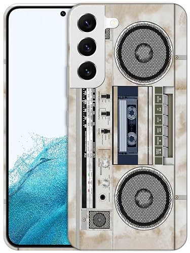 GlamCase for Samsung Galaxy S24 5G, Samsung S24 Case - Vintage Radio Cassette Recorder Printed Slim & Sleek Cute Plastic Protective Designer Back Phone Case/Cover for Samssung S24 Multicolor
