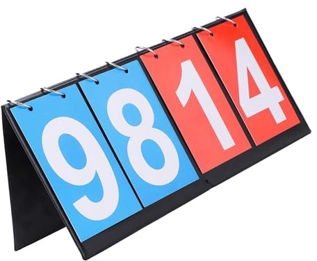 Leoapcat Tabellone Segnapunti, Segnapunti Sportivo Multifunzionale a 4 Cifre 0-99 Cifre Portatili Flip Sport Scoreboard della Competizione per Ping Pong Basket Badminton Pallavolo Calcio e Tennis