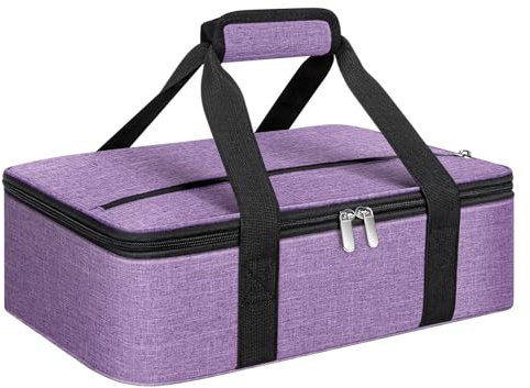 MIAOJIE Borsa termica per casseruola, portatile, per cibi caldi o freddi, borsa termica per lasagne per feste potluck, adatta per pirofile da 22,9 x 33 cm, viola