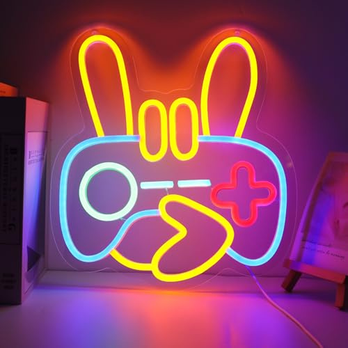 WIOSOUL Gaming-Neonlicht, Neon-Gaming-Schild, dimmbare LED-Neonlichter für Schlafzimmer, Neon-Wandleuchte, Neonlichtschild, Spiellichtschild, Videospiel-Gaming-Gaming-Zimmerdekor