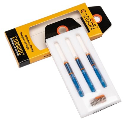 CUESOUL TERO AK7 Carbon-Dartschäfte/Schaft, schlank, integrierte Teleskopfeder, 3er-Set