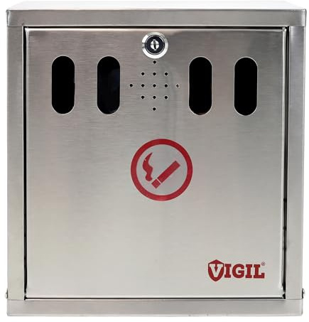 Wall Mounted Cigarette Bin with Bottom Opening - Outdoor Ashtray for Outside Commercial Use - Wall Mounted Ashtrays for Outside Areas - Wall Ashtray with Safety Design