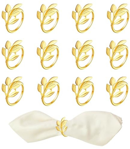 Anelli Portatovaglioli,Ferma Anello Oro,12 Pezzi Portatovaglioli Oro,Adatto Per Matrimoni,Natale,Riunioni Di Famiglia,Decorazioni Da Tavola