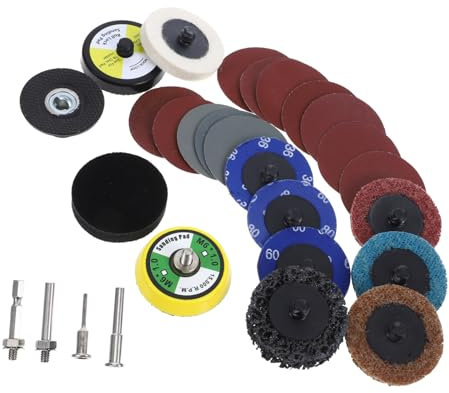 JUMPLAWN 300 Pezzi Disco Di Sabbia Abrasivo Levigatura Carta Vetrata Grinta Kit Platorello Per Abrasivi Lavorazione Del Legno Assortito Levigatrici Pastiglie Disco Abrasivo Zirconia