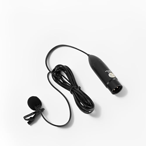 LICAEVEY Microfono a Lavalier Cardioide Professional 48V con Riduzione del Rumore - Mic Carenaggio XLR per la Registrazione di Interviste, Podcast, Videocamere e Registratori