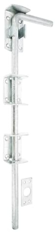 Heavy Duty Iron Galvanised Strong Long Rod Surface Mount Gate Drop Bolt Suitable for Wooden Door, Garden Gate 18” 450mm Security Latch Bolt