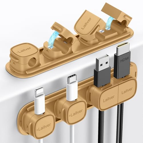 Laitver 6 Pack Magnetic Cable Clips [1s Open/Lock], Cord Organizer Holder