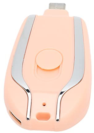ZDETGU Keychain Portable Charger Fast Charging 1500mAh för Andriod USB C Mini Emergency Power Bank för Mobiltelefoner (Rosa)