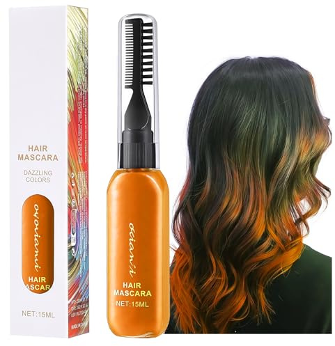 Orange Hair Dye Hair Chalk, Temporary Hair Dye, Wash in Wash out Hair Colour Stick, Coloured Hair Spray Hair Mascara, Hair Colour Spray for Women Men
