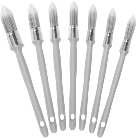 7Pcs Trim Paint Brushes Small Round Wall Brush Round Sash Brushes Painting Tools Ideal for Baseboards Corners Edges Narrow Areas Touch Up Paint Brush for Decorating