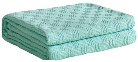 JUSHZ Batamanta Mujer Cobija Plaid Cama Manta Sofa Blanket Electrica Algodon Suave Verano El Hilo De Algodón Tejido Es Delicado Transpirable Suave (Cyan,100x150cm)