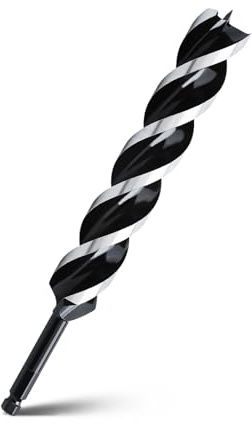 1-1/2 x 12 Auger Drill Bit for Wood, Hex Shank Tri Flute Ship Auger Long Drill Bit for Soft and Hard Wood,Tree Stump,Plastic,Drywall and Composite Materials