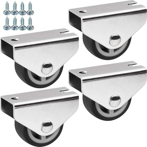 SOTOOLS 4er Set Kastenrollen, 30 mm, dunkelgrau, ERICH, ohne Bremse | Hohe Belastbarkeit, Polypropylen, Unterbaumontage, Schraubenset 5 x 17 mm, für Möbel.