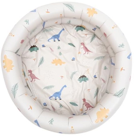Uonlytech Piscine Gonflable pour Bébé Ronde 90 Cm Beige Rayée PVC Épais Pataugeoire D'été Garçon Et Filles Intérieur Extérieur