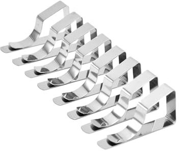 Bordduk Clips Picnic Bordduk Hållare Clip, Dukklämmor i rostfritt stål, 8-pack, for utomhus- och inomhusbord, storlek 6,5x1x3 cm