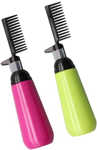 WRITWAA Haarfärbebürstenflaschen Applikatoren 2 Stück aus Kunststoff 130ml mit Kamm Haarwurzelkamm Leicht zu Drücken Zufällige Farbe für Präzises Haarefärben im Friseursalon
