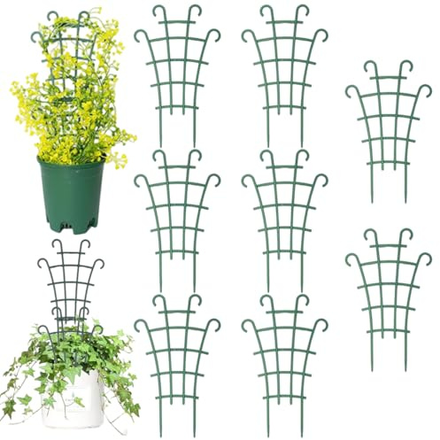 CATZUM 8 Pièces Treillis en Plastique Réutilisable Support pour Plantes d'Intérieur, Plantes Grimpantes, Rosiers, Tuteurs pour Pots de Fleurs et Accessoires de Jardin