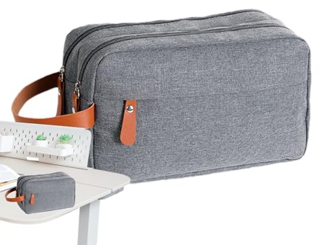 Neceser para Hombre – Neceser Grande | Organizador de Viaje | Doble Capa Impermeable para Juego de Afeitado, artículos de higiene, Mango Estable, Negro, Resistente para Vacaciones y Negocios, Burdeos